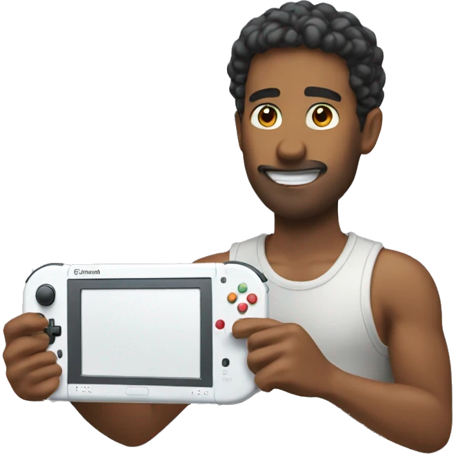 A guy using his nintendo switc emoji