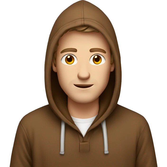 white guy in a brown hoodie emoji
