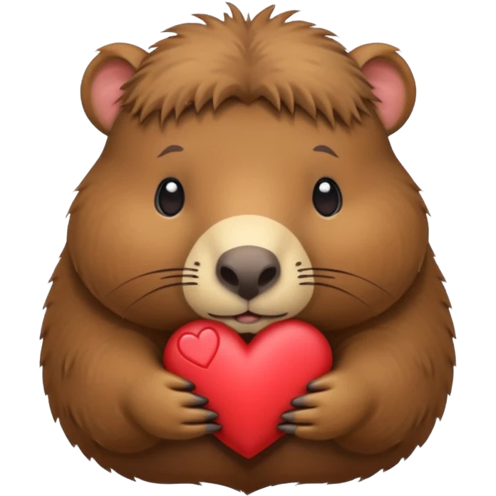 Capibara con un corazón emoji
