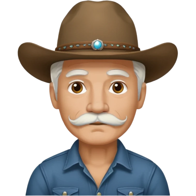 tattooed and mustached cowboys white hair emoji