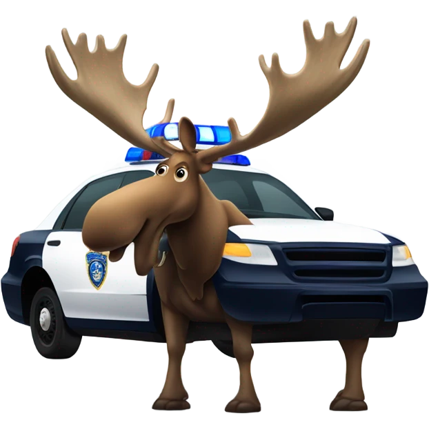 Moose on police car emoji