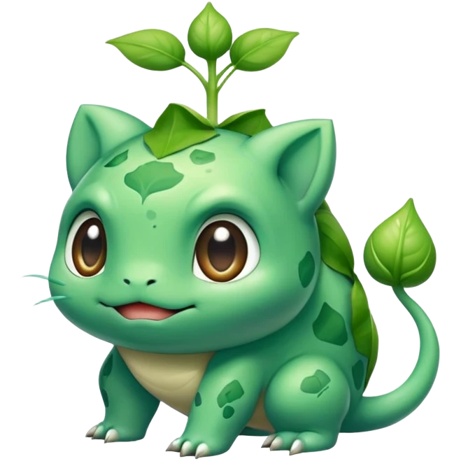 Bulbasaur with a green closed sprout-bulb on back  emoji