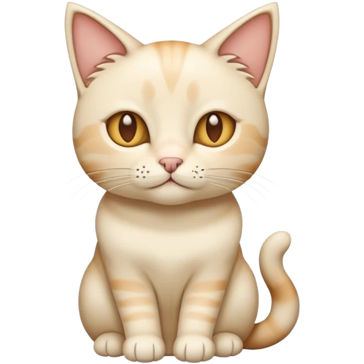 cream cat with right ear straight and second is loosely folded emoji
