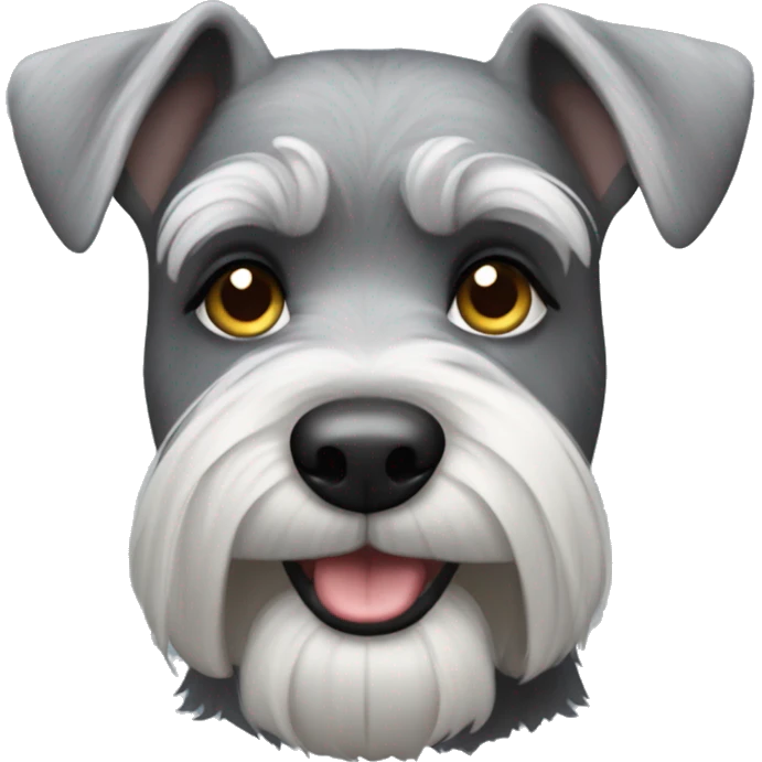 chubby grey schnauzer dog emoji