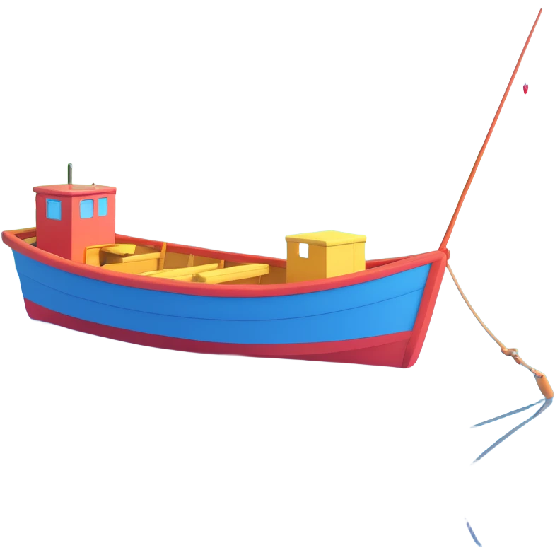 a fishing boat on a lake emoji