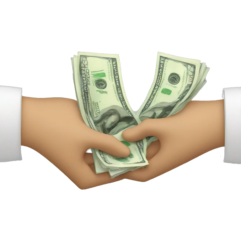 Two hands exchanging money emoji