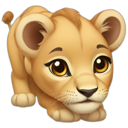 baby lioness with eyelashes emoji