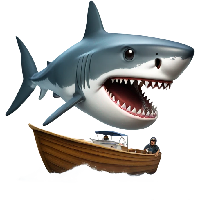 shark eating a boat emoji