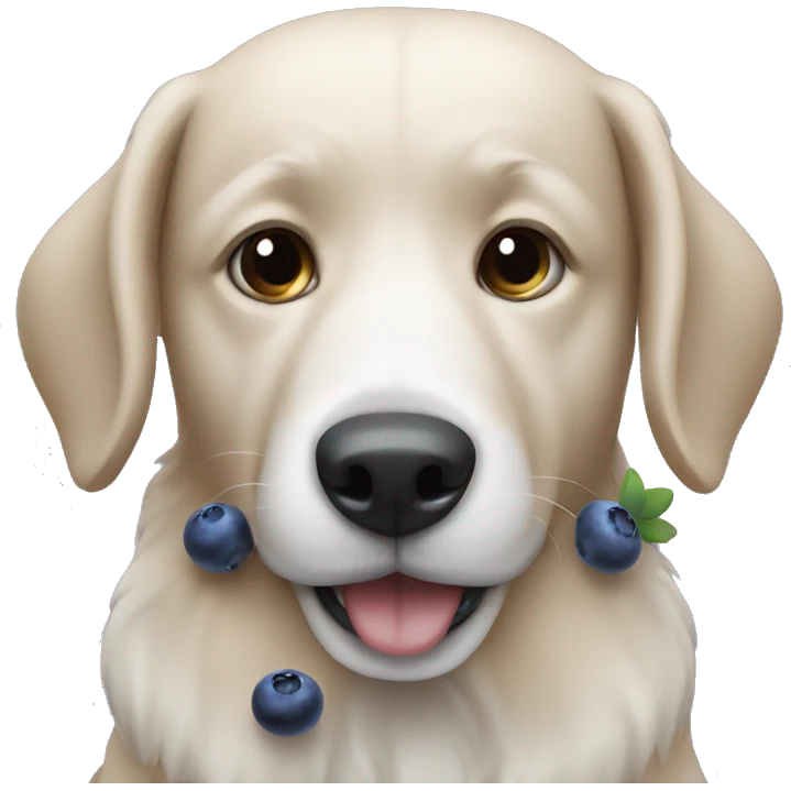  Dog with blueberry  emoji