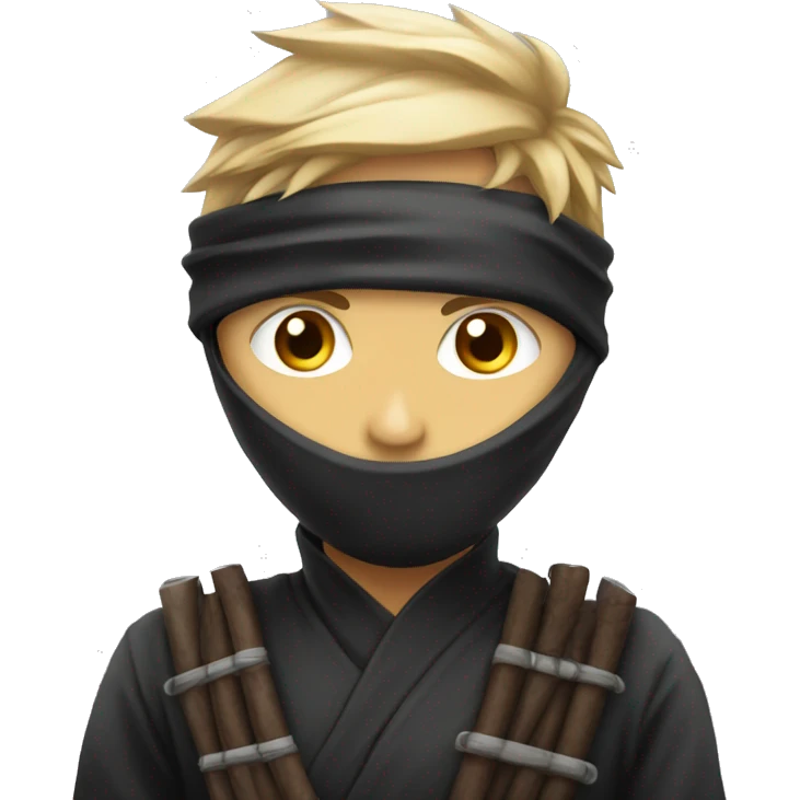 Ninja con ojos cafes emoji
