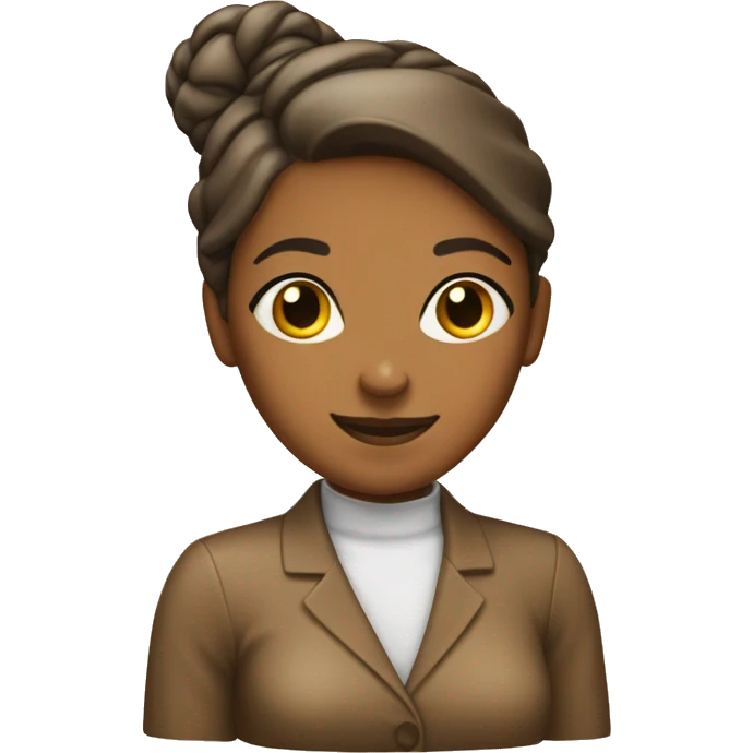 Caramel woman manager with bun  emoji