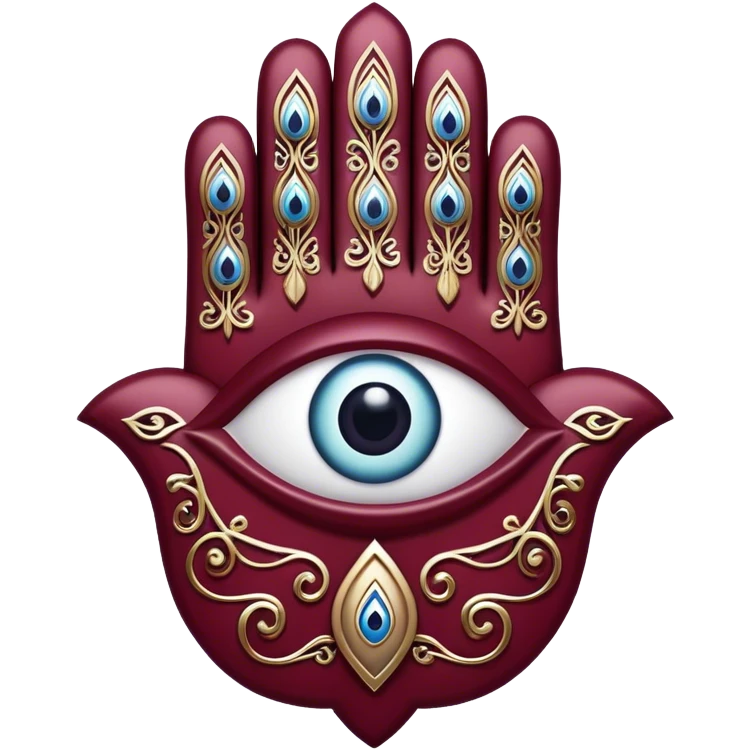 The evil eye hamsa Burgundy emoji