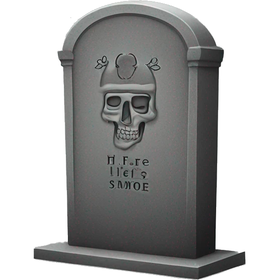 gravestone that says here lies “SmokeDevil” emoji