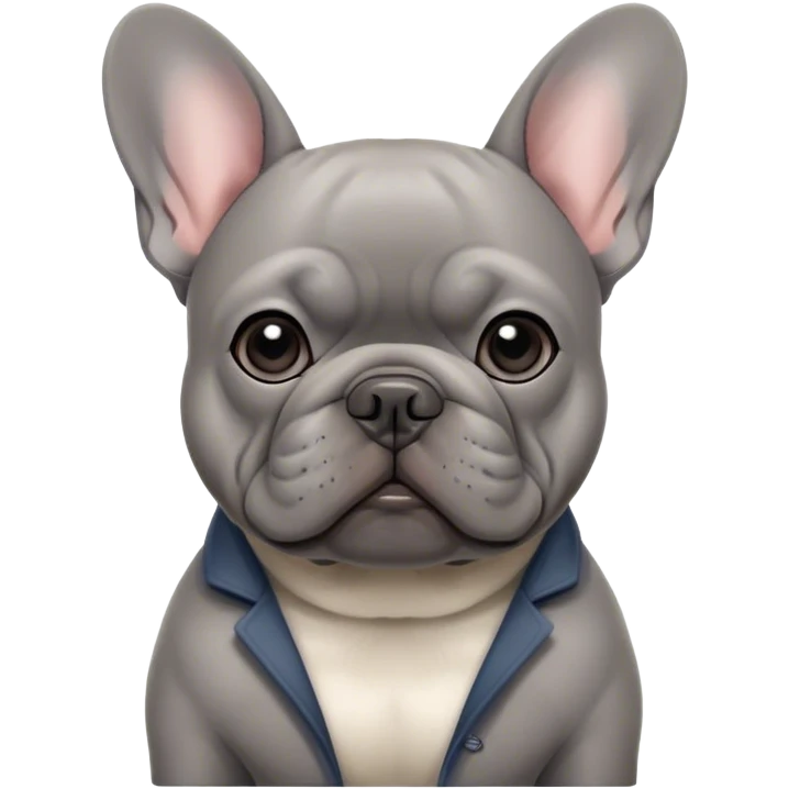 Grey frenchie emoji