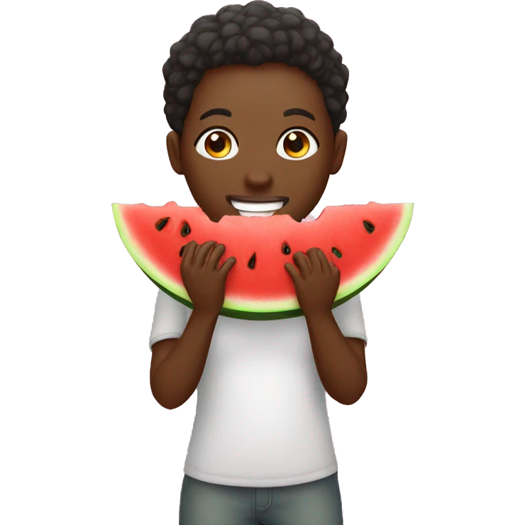 African eating watermelon emoji