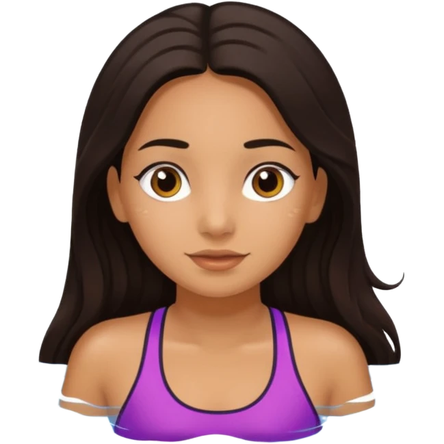Hispanic girl swimming  emoji