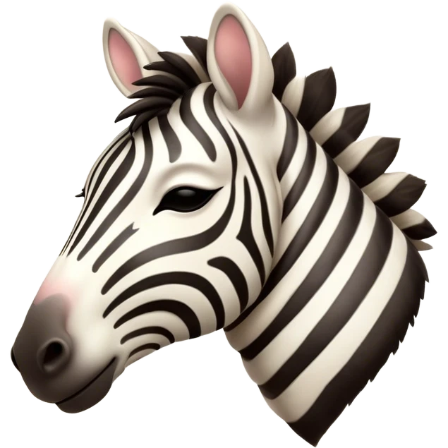 Meme-Worthy Cute Sleeping Zebra Portrait Emoji, Head resting peacefully with a contented smile, showcasing a lean, graceful build and a luxuriously soft striped fur, a refined, equine head with a long snout and alert ears, and eyes shut in a serene, restful nap, Simplified yet hilariously adorable features, highly detailed, glowing with a soft, drowsy light, high shine, relaxed and utterly lovable, stylized with an air of playful laziness, bright and heartwarming, soft glowing outline, capturing the essence of a comically sleepy zebra that feels like it could instantly become the next viral sensation of adorable slumber! emoji