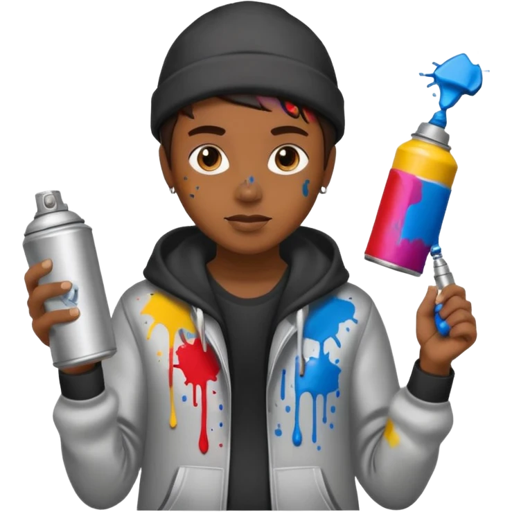 Painter + spray can, Street Artists. emoji