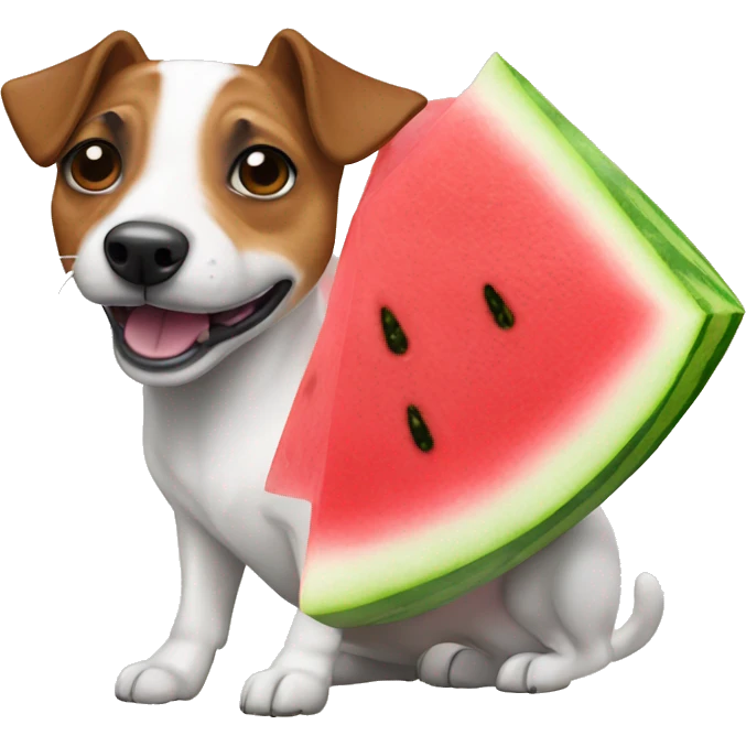 a jack russel in watermelon disguise emoji
