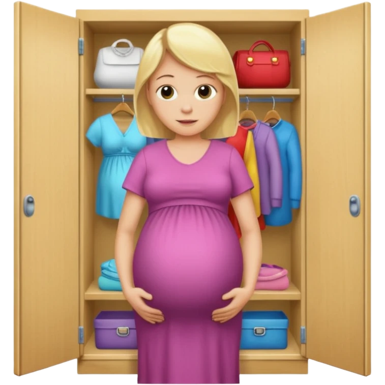 Pregnant blonde man in a closet emoji