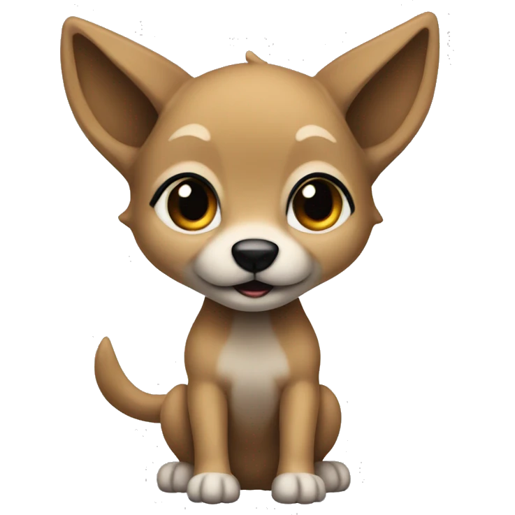 4 short legs a light brown puppy-like wolf with black ears emoji
