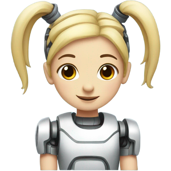 robot with pigtails  emoji