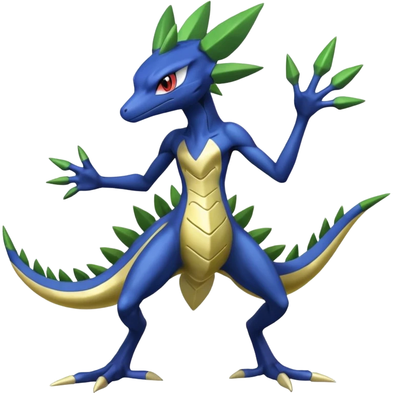 Shiny Aural Sceptile-Greninja-Fakémon-fusion (full body) emoji