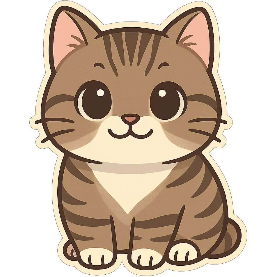 A tabby cat, used as a WhatsApp expression, cute, cute, no background, only the cat emoji