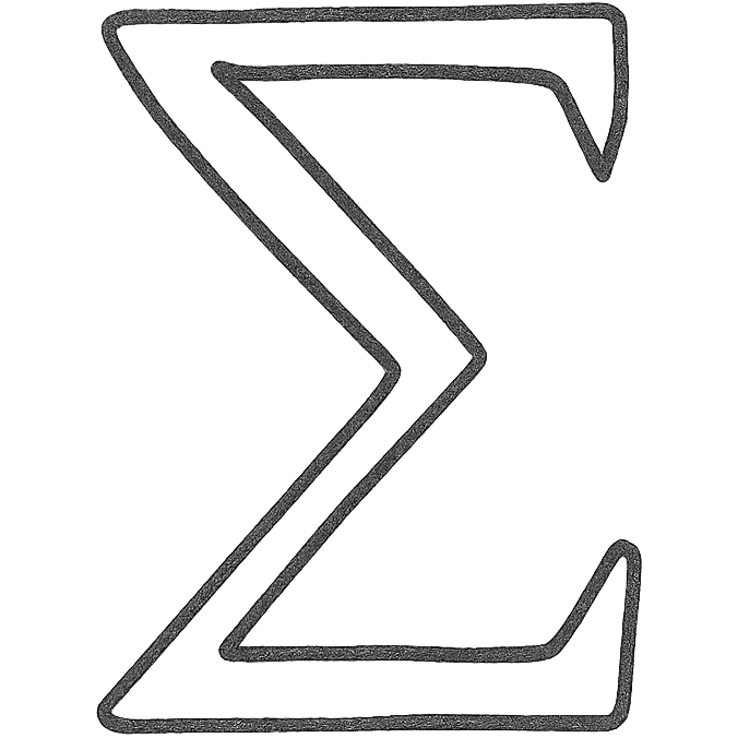 the word 'sigma' as a hand-drawn icon emoji