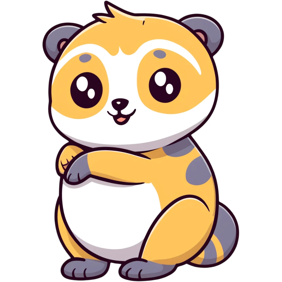 Meerkat hugging a panda emoji