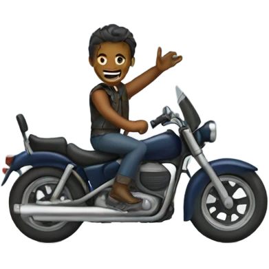 Motorcycle wave  emoji