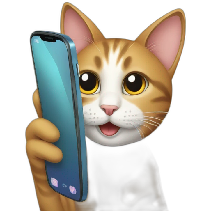 cat using phone emoji