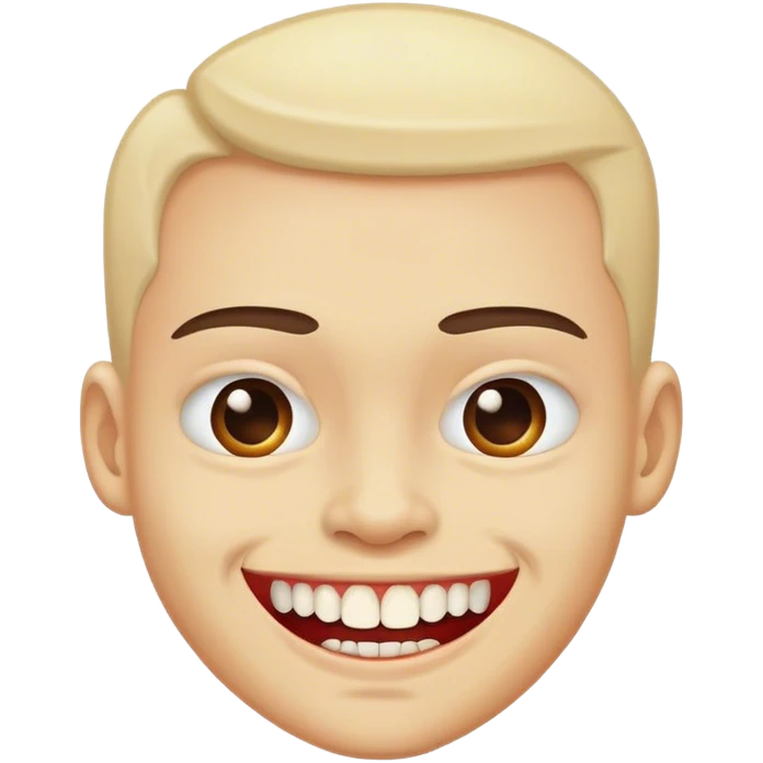 Weird smirk showing teeth emoji