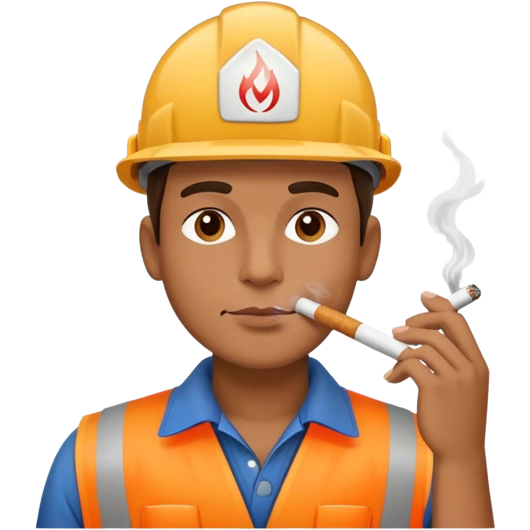 Smoking construction worker  emoji