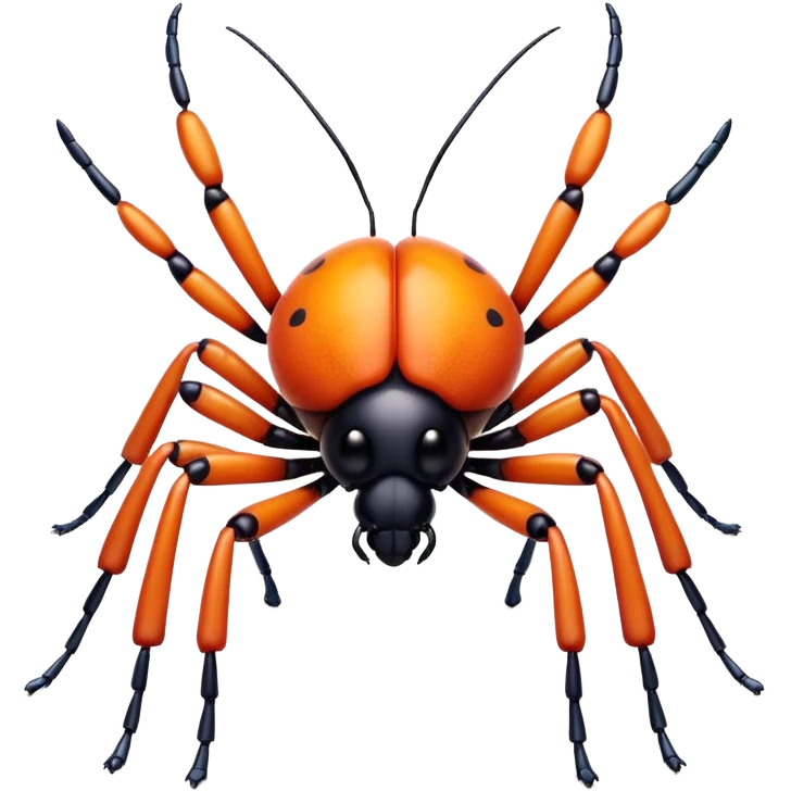 3D iPhone style emoji of a cute bug, colorful and detailed, six legs, shiny exoskeleton, isolated on white background, soft shadows, high detail, playful and cute. emoji