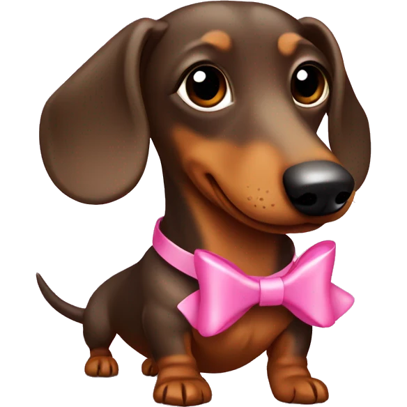 Dachshund wiener dog with a pink bow emoji