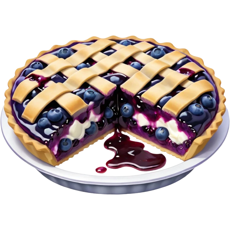 Make an emoji of a blueberry pie (small) that's broken off a bit so you can see the blueberry jam emoji