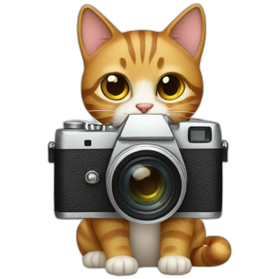 a cat with a camera emoji