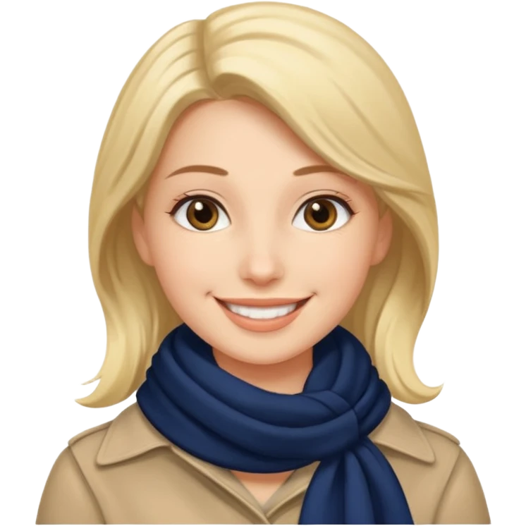 Woman with navy scarf. emoji