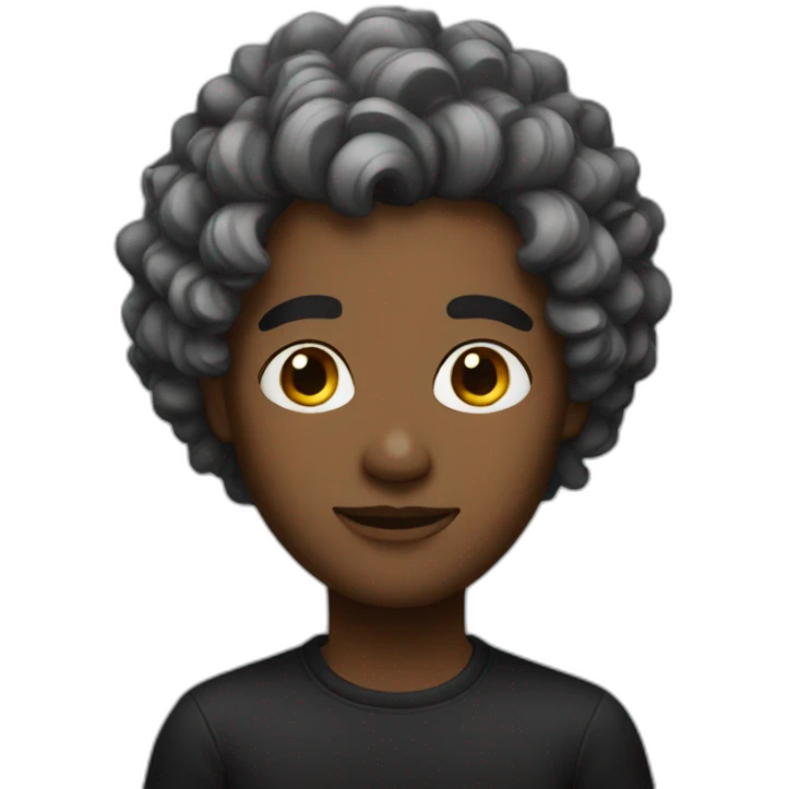 Artist with hair black emoji