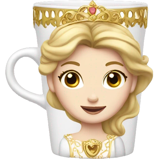 Princess Coffee Cup with gold Details emoji