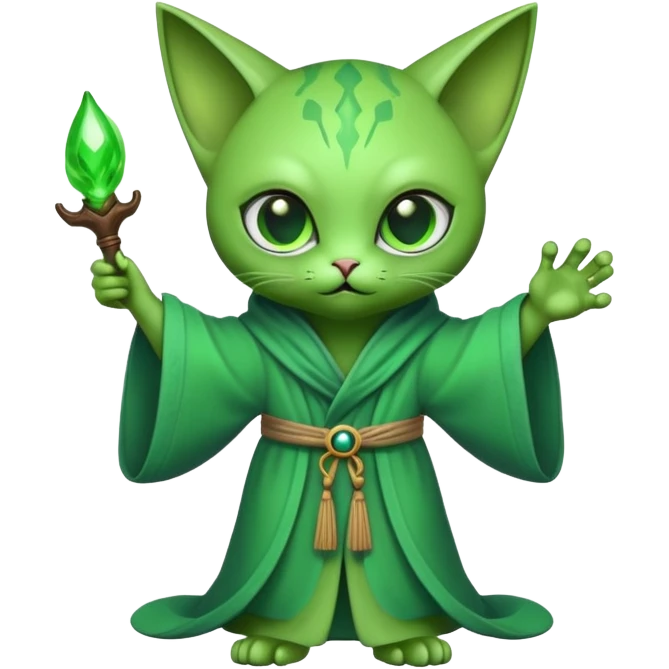 alien cat casting a spell emoji