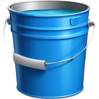 paint bucket with blue paint emoji