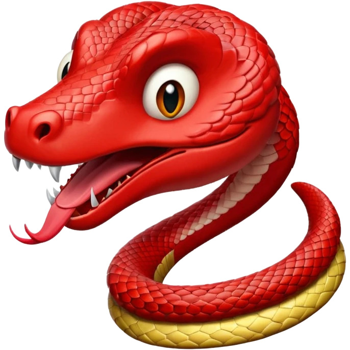 Red snake making disgusted face emoji