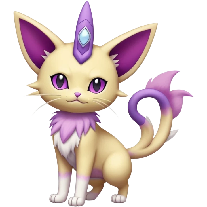 Meowth-Espeon-Skitty-Pokémon-Fakémon-hybrid-creature (full body) emoji