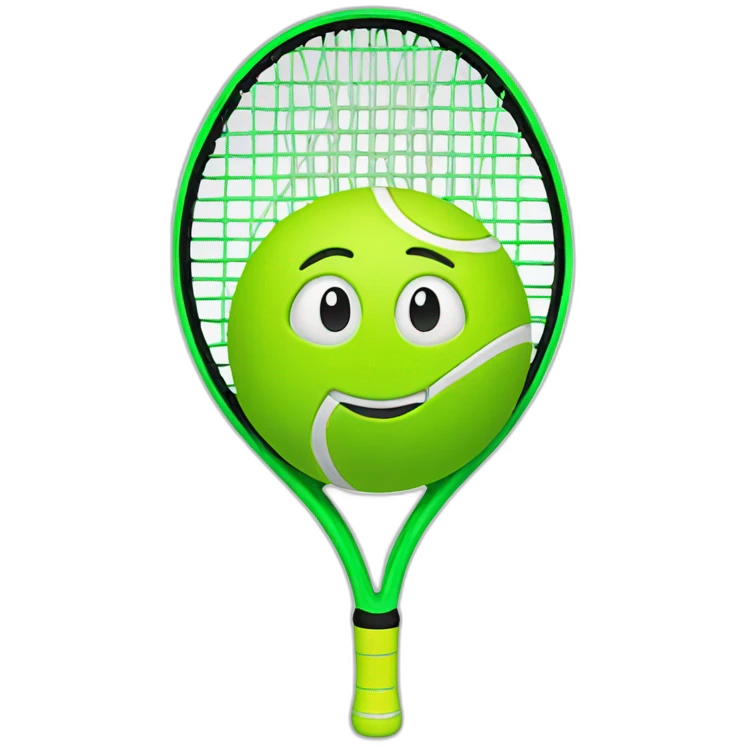 Green racket tennis with a tennis ball emoji