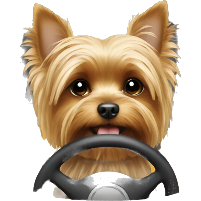 Yorkie driving emoji