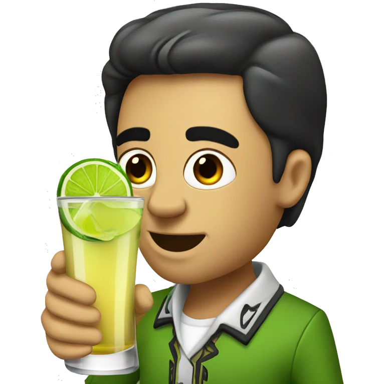 a shot of tequila with lime emoji