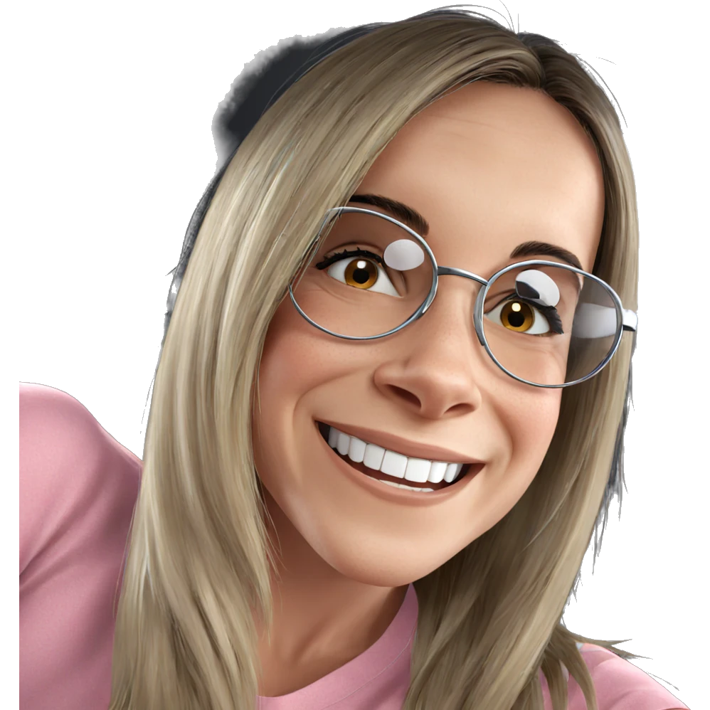 girl in car with smile emoji