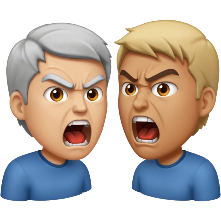 two people, facing each other, angry yelling at each other emoji